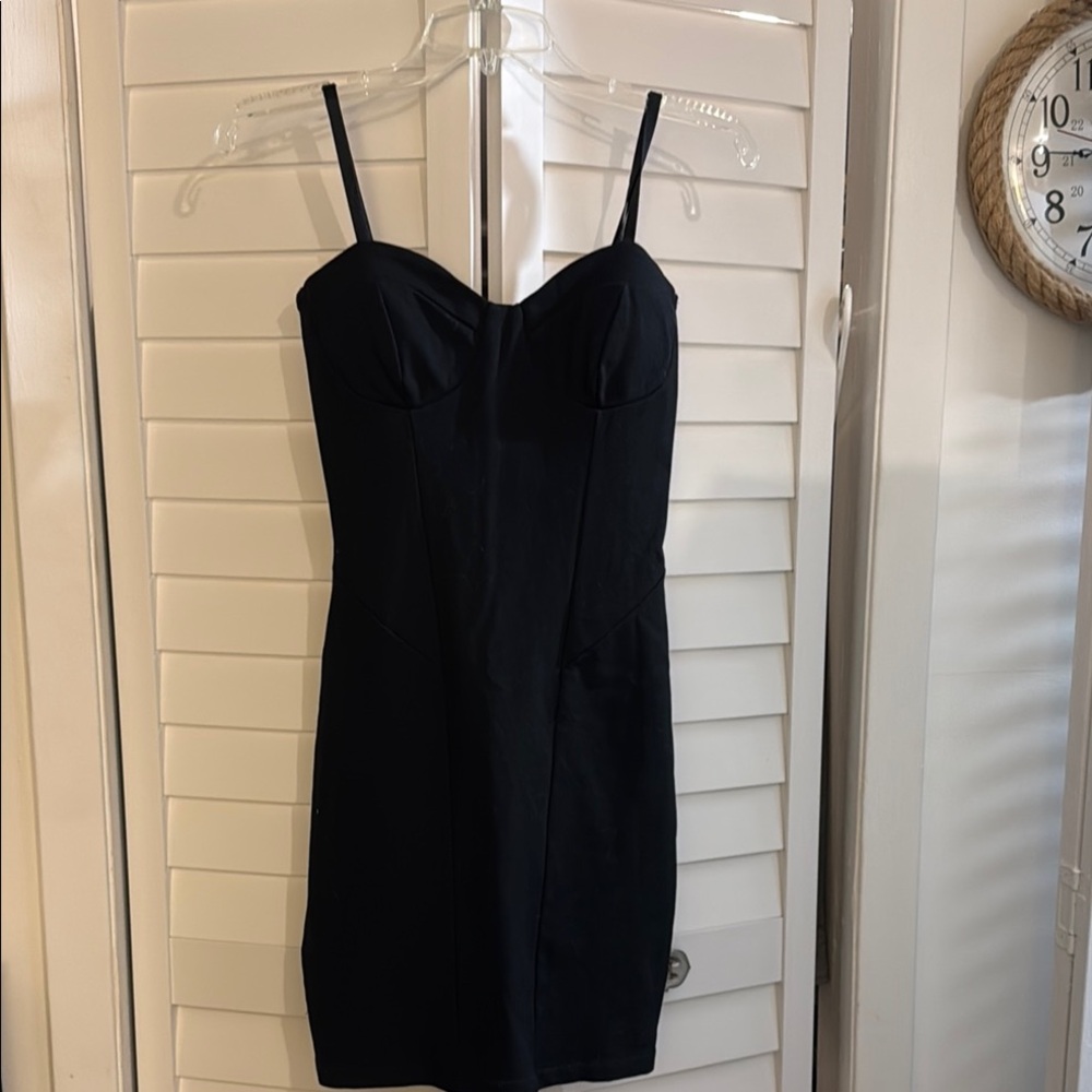 Elegant Black Spaghetti Strap Dress